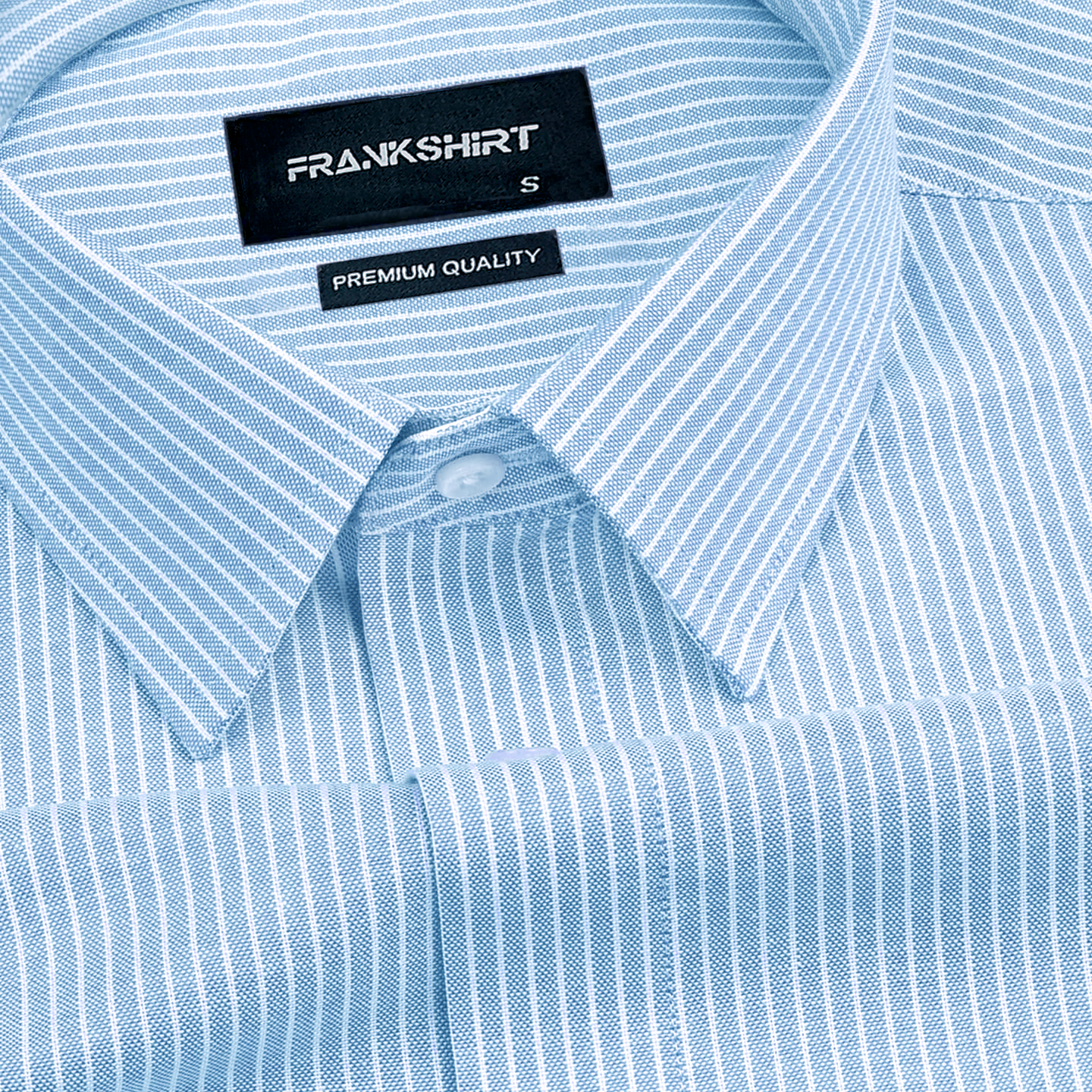 Sky Blue Small Strip Down Button Oxford Cotton Shirt