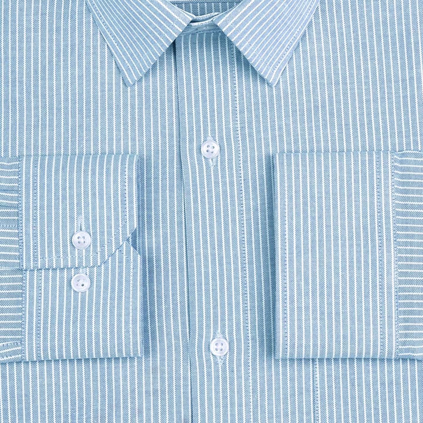 Sky Blue Small Strip Down Button Oxford Cotton Shirt