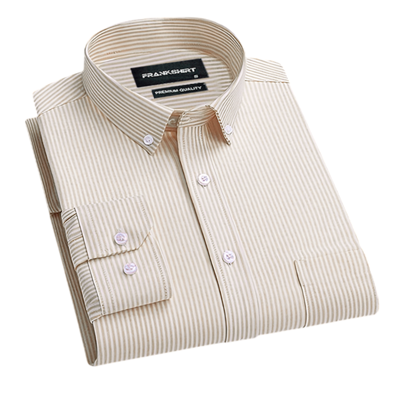New Yellow Stripe Down Button Oxford Cotton Shirt
