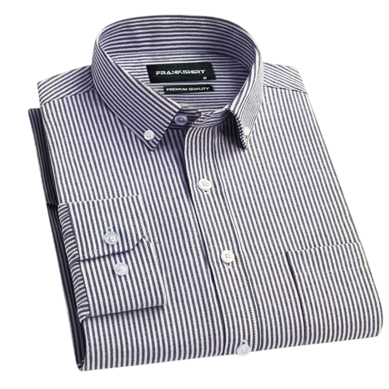 New Black Stripe Down Button Oxford Cotton Shirt