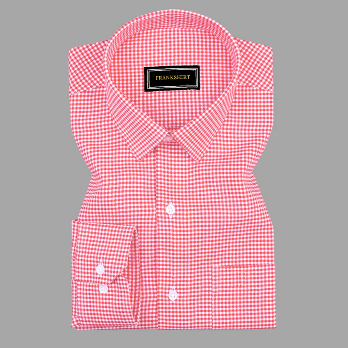 Red Check Button Down Oxford Cotton Shirt