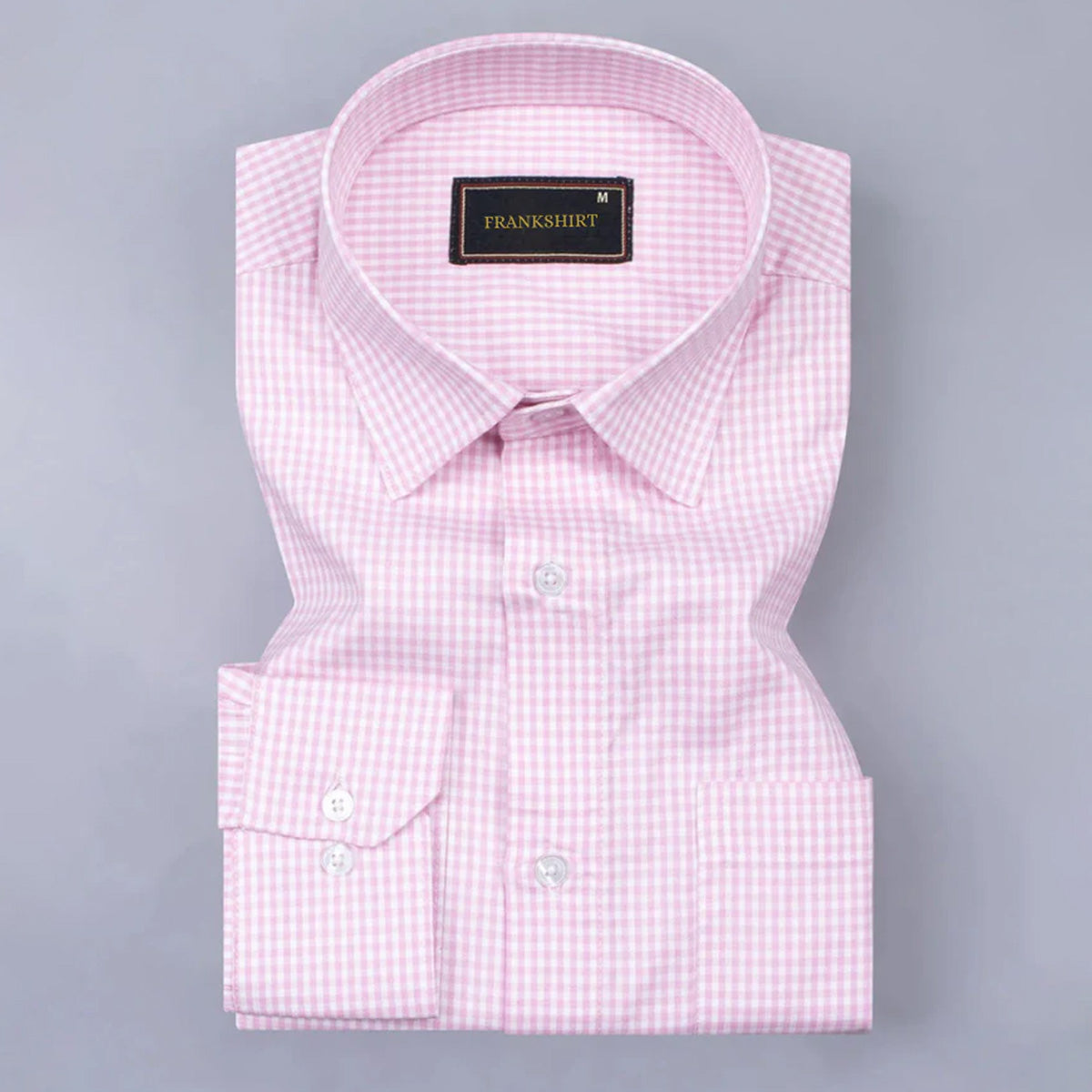 Light Pink Button Down Oxford Cotton Check Shirt