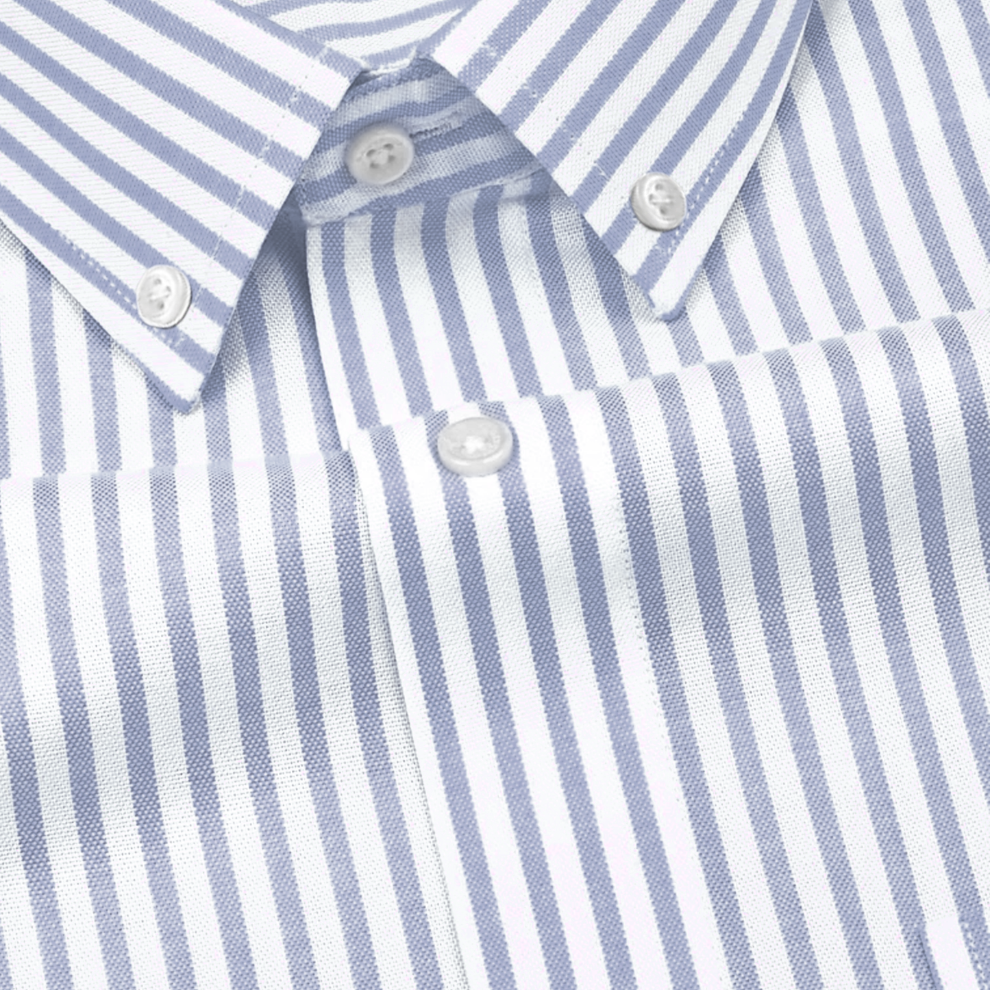 New Silver Stripe Down Button Oxford Cotton Shirt