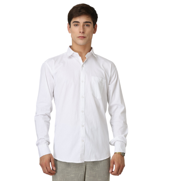 Premium Cotton Blend Solid Shirts (White)