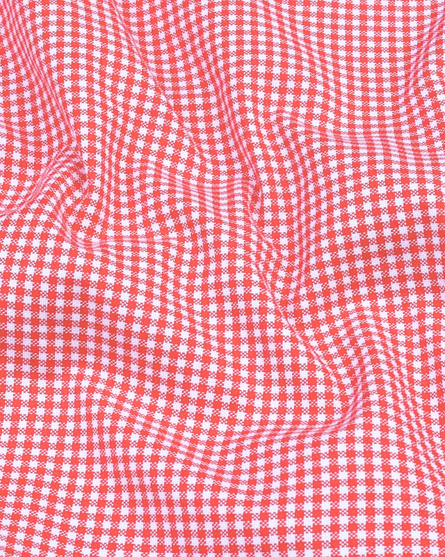 Red Check Button Down Oxford Cotton Shirt