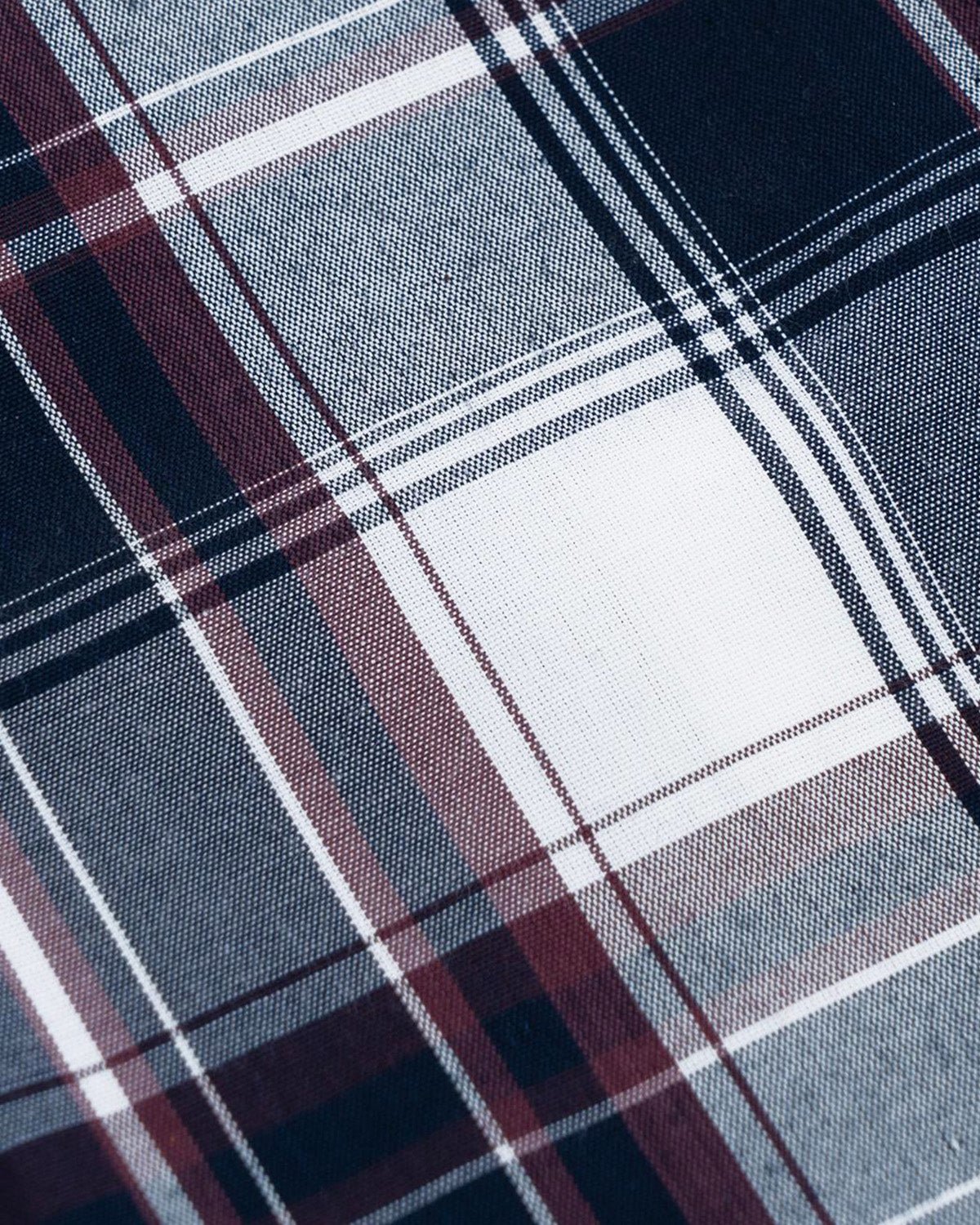 Navy Blue Check Paper Cotton Shirt For Men