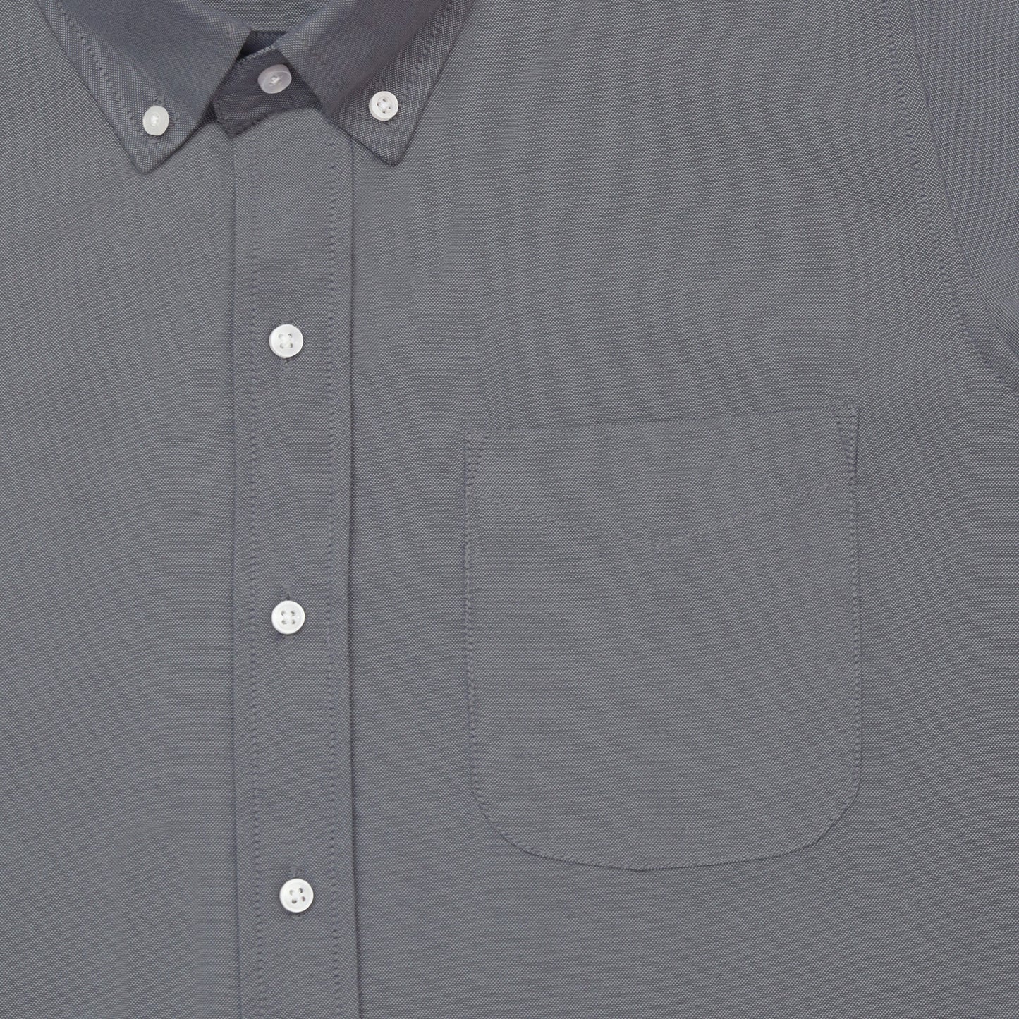 Dark Grey Oxford Cotton Shirt For Man