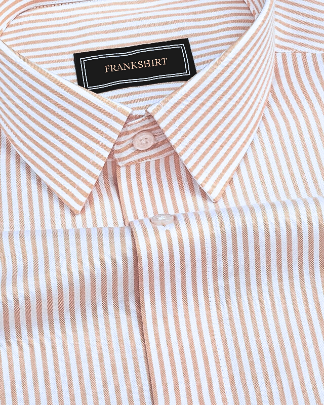 New Yellow Stripe Down Button Oxford Cotton Shirt