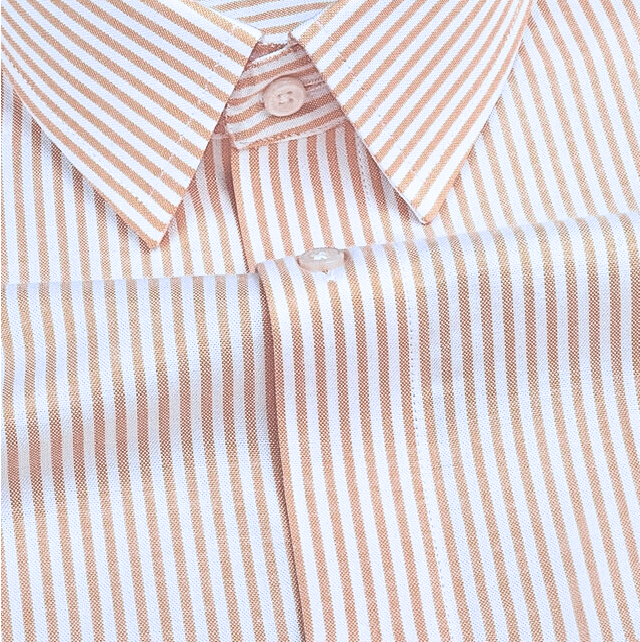 New Yellow Stripe Down Button Oxford Cotton Shirt