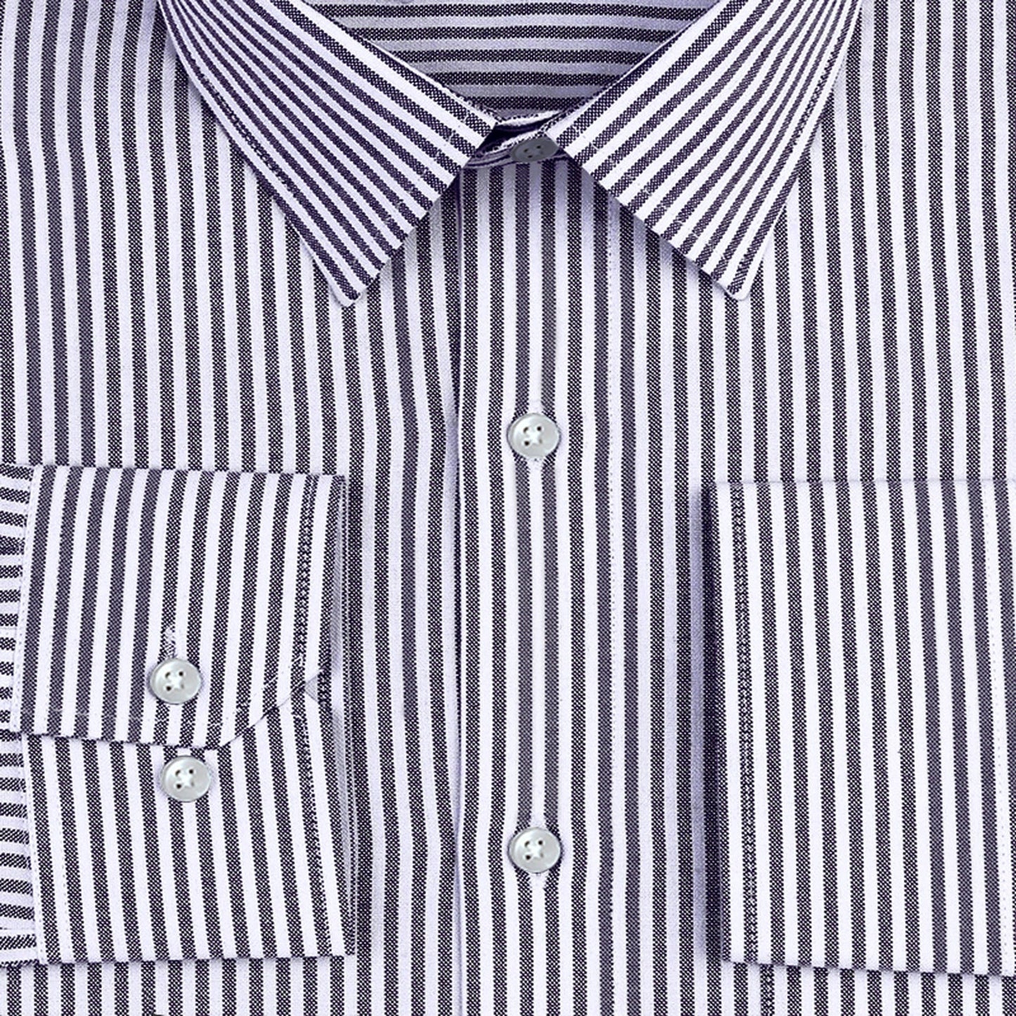 New Black Stripe Down Button Oxford Cotton Shirt
