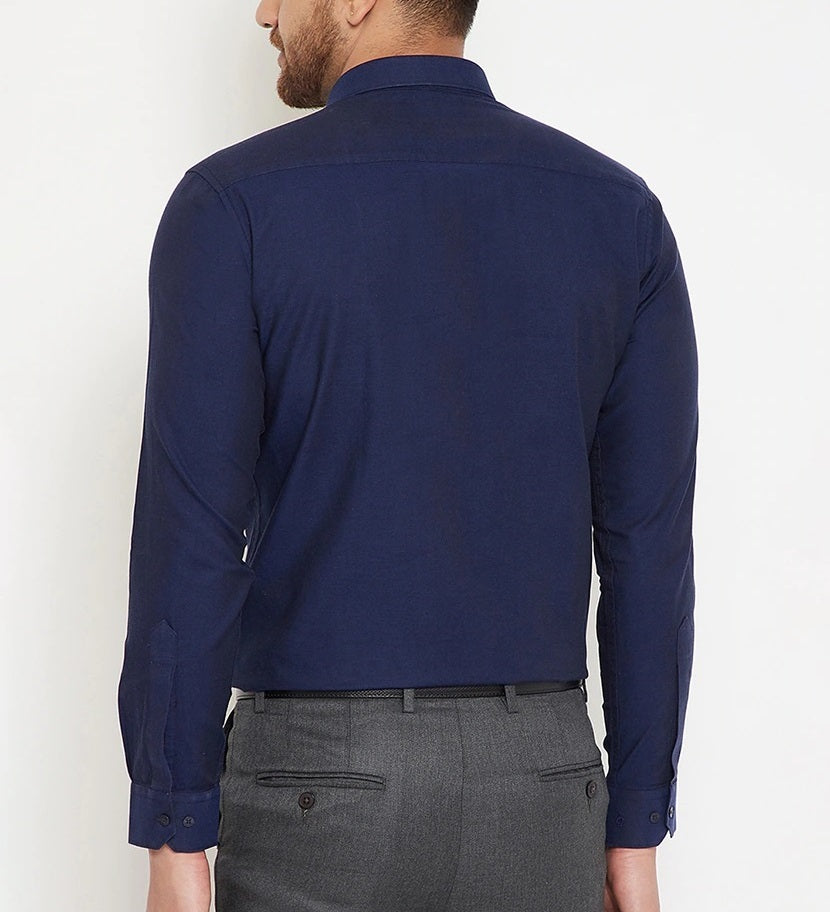 Frankshop Classic Pure Cotton Royal Blue Blend Solid Shirts For Man - Frankshop.in