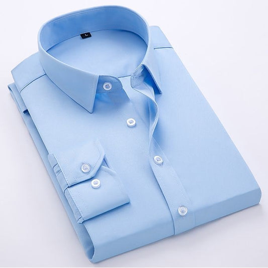 New Cotton Blend Solid Shirts (Light Blue) - Frankshop.in