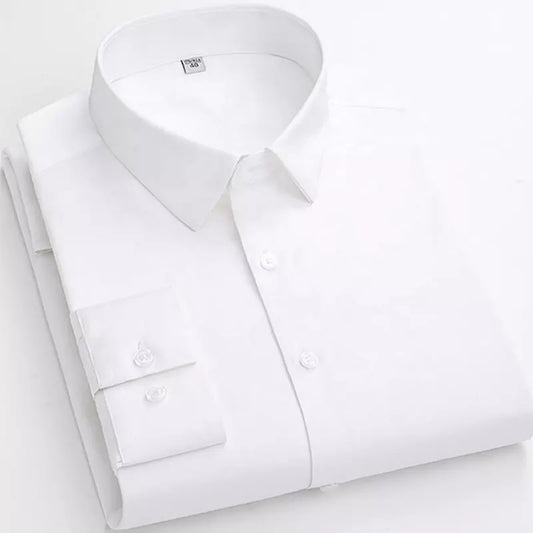 Premium Cotton Blend Solid Shirts (White)