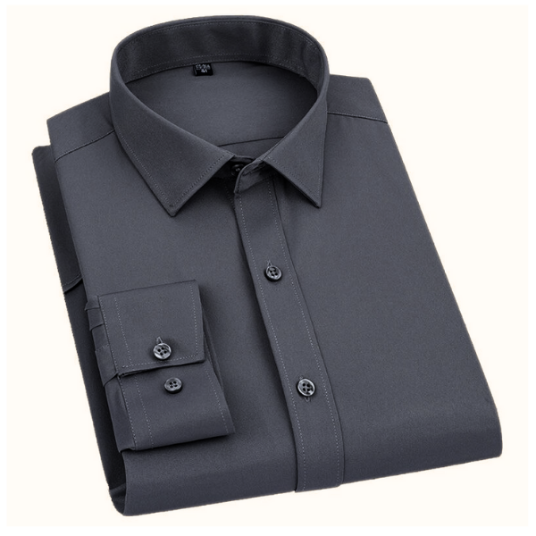 Frankshop Classic Pure Cotton Blend Solid Dark Grey Shirt