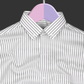 New Light Grey Stripe Down Button Oxford Cotton Shirt