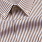 New Brown Stripe Down Button Oxford Cotton Shirt