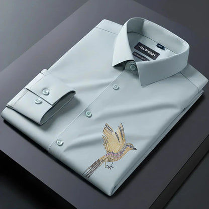Bird Designer Premium Cotton With Pocket Solid Shirt for Man (Pista)