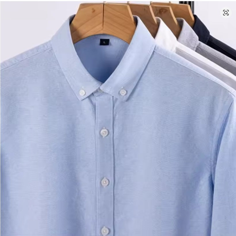 Pearl White Oxford Cotton Shirt For Man