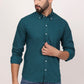New Dark Green Down Button Casual Shirt I 100% Cotton Twill