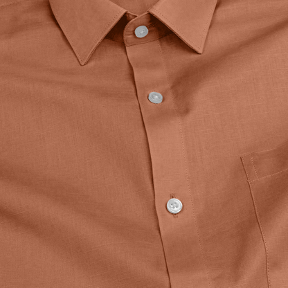 Dusty Brown Linen Shirt for Man