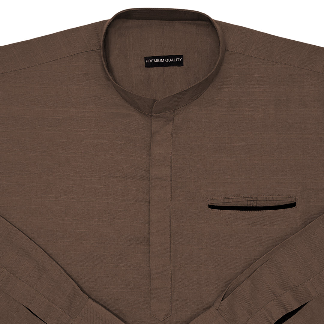 Urban Fit Mehendi Short Linen Kurta For Men