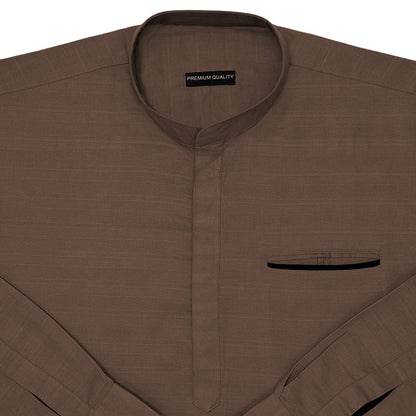 Urban Fit Mehendi Short Linen Kurta For Men