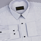 Light Grey Stripe Down Button Oxford Cotton Shirt