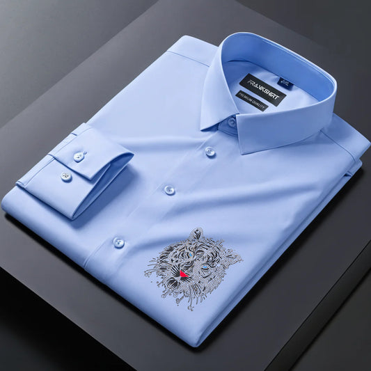 Tiger Designer Premium Cotton With Pocket Solid Shirt for Man (Sky Blue)