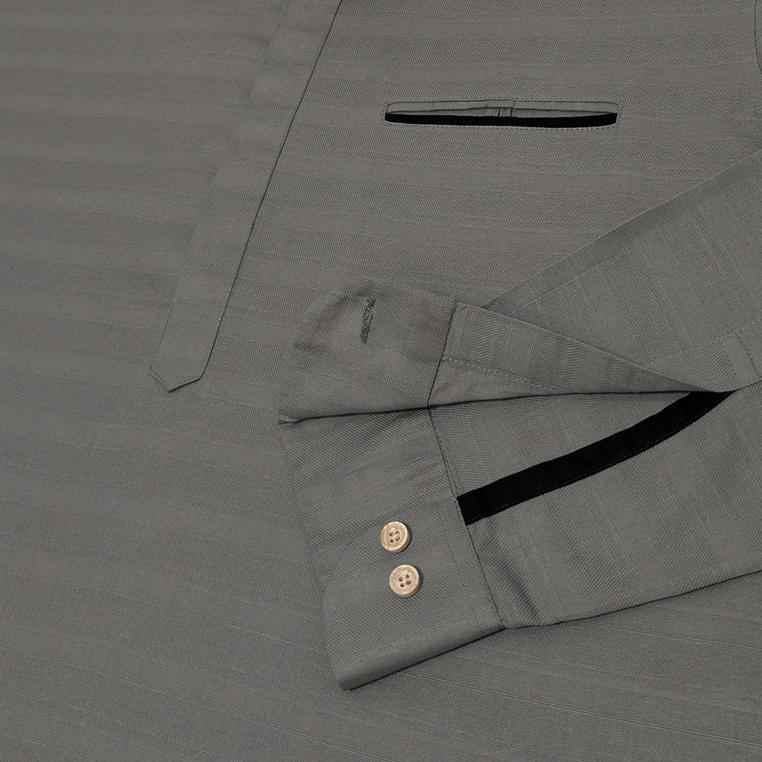 Urban Fit Grey Short Linen Kurta For Men