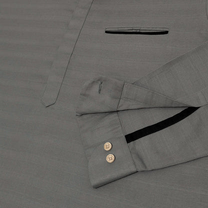 Urban Fit Grey Short Linen Kurta For Men