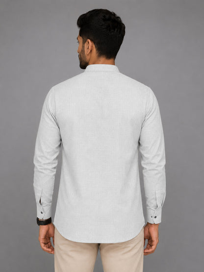 Urban Fit White Short Linen Kurta For Men