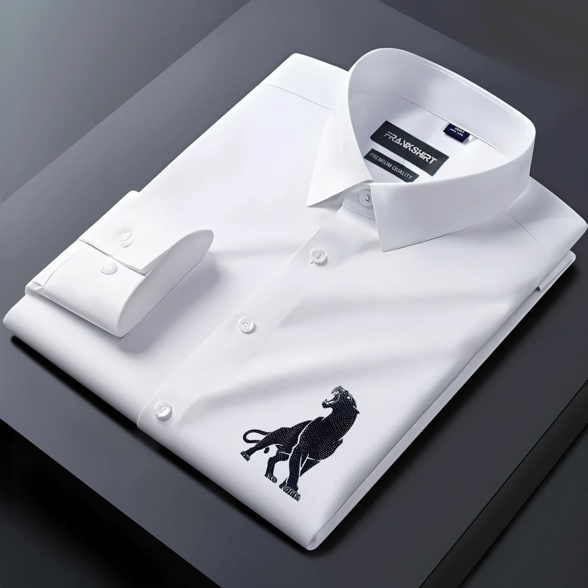 Leopard Designer Premium Cotton With Pocket Solid Shirt for Man (White)