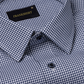 Navy Blue Check Button Down Oxford Cotton Shirt