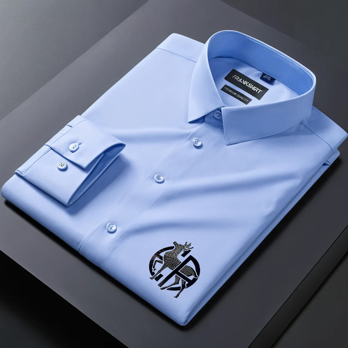 Deer Designer Premium Cotton With Pocket Solid Shirt for Man (Sky Blue)