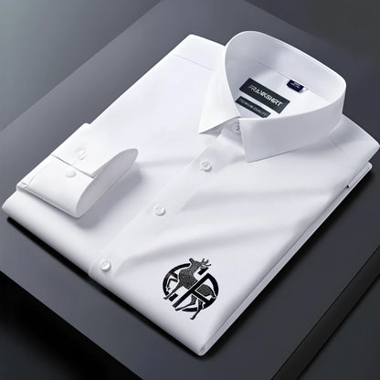 Deer Designer Premium Cotton With Pocket Solid Shirt for Man (White)