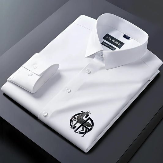 Deer Designer Premium Cotton With Pocket Solid Shirt for Man (White)
