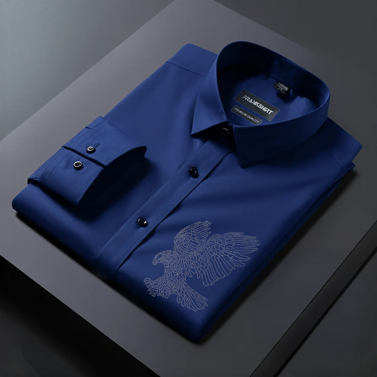 Eagle Designer Premium Cotton With Pocket Solid Shirt for Man (Navy Blue)