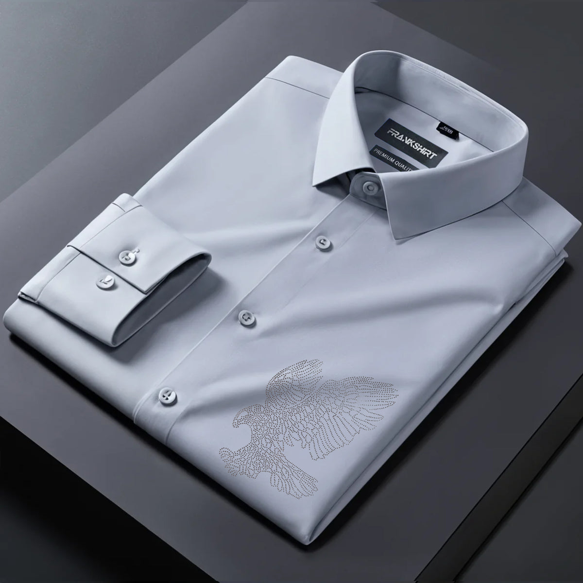 Eagle Designer Premium Cotton With Pocket Solid Shirt for Man (Silver)
