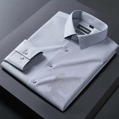 Eagle Designer Premium Cotton With Pocket Solid Shirt for Man (Silver)