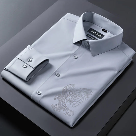 Eagle Designer Premium Cotton With Pocket Solid Shirt for Man (Silver)