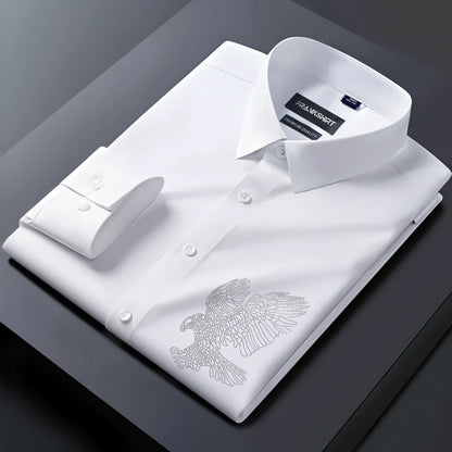 Eagle Designer Premium Cotton With Pocket Solid Shirt for Man (White)