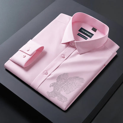 Eagle Designer Premium Cotton With Pocket Solid Shirt for Man (Pink)