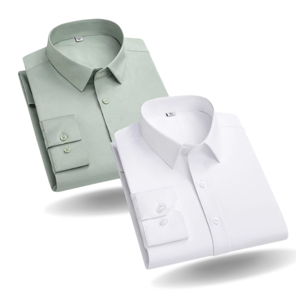 Combo of 2 Cotton Shirt for Man (White and Pista)
