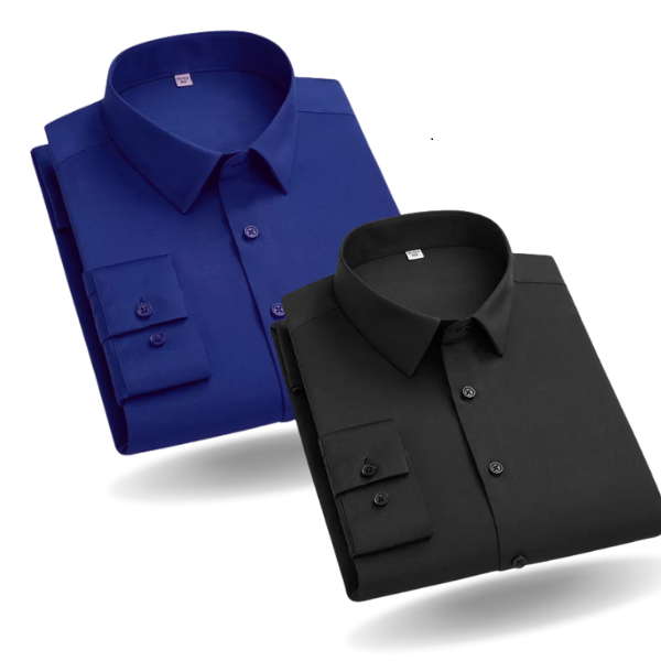 Combo of 2 Cotton Shirt for Man (Royal Blue and Black)