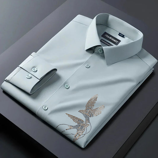 Two Birds Designer Premium Cotton Without Pocket Solid Shirt for Man (Pista)