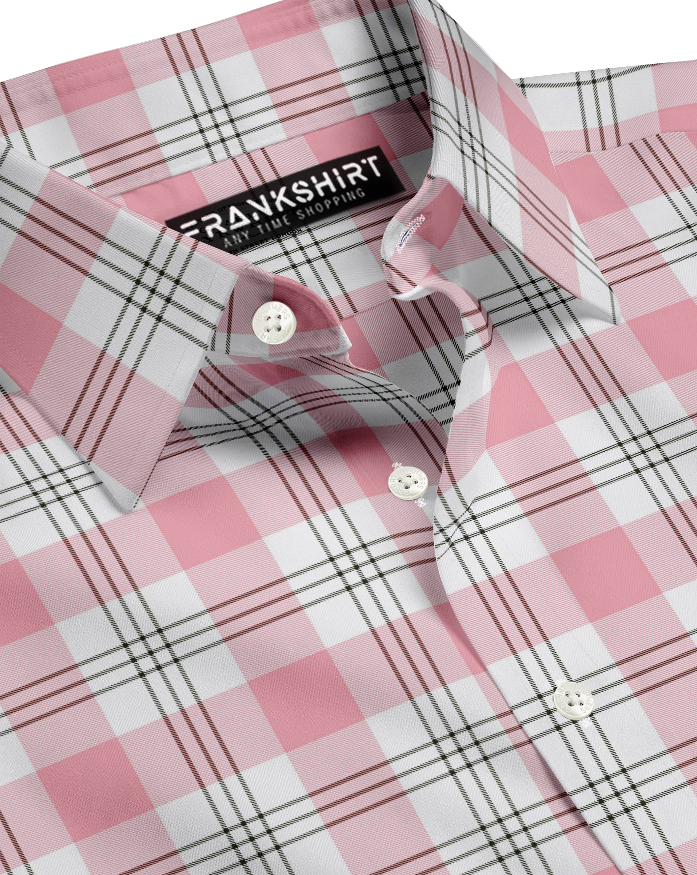Pack of 2 Cotton Check Shirt for Man (Blue Print and White Pink)