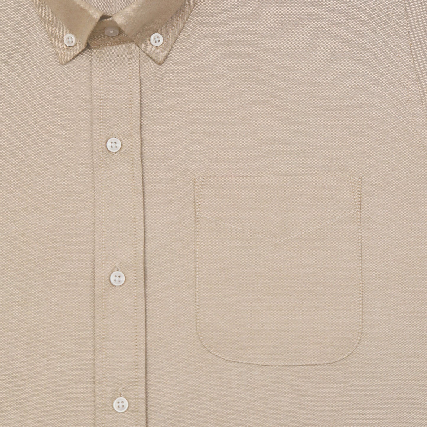 Beige Oxford Cotton Shirt For Man