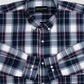 Navy Blue Check Paper Cotton Shirt For Men