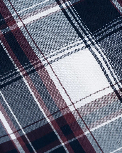 Navy Blue Check Paper Cotton Shirt For Men