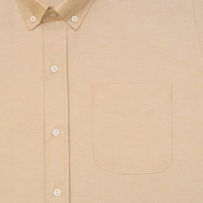 Cream Oxford Cotton Shirt For Man